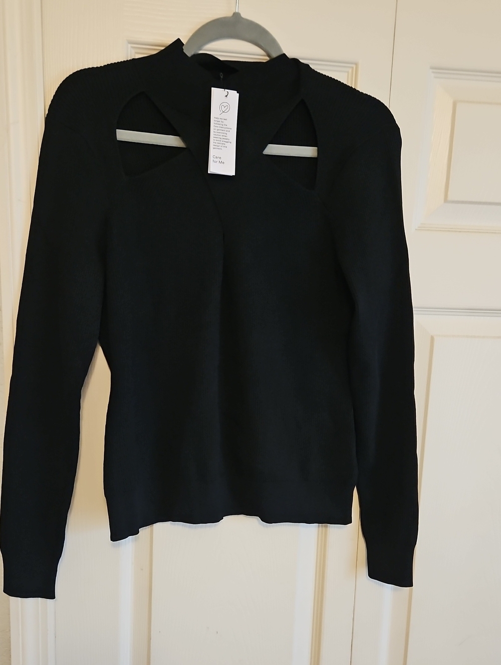 Black Cutout Knit Sweater -  Women